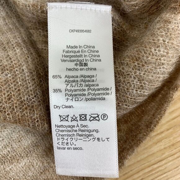 Madewell Alpaca Blend Sweater Women XL Deep V Neck Gradient Beige Quiet Luxury - Picture 6 of 8